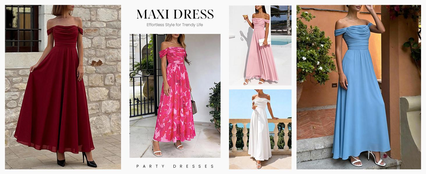 PrettyGarden Womens Off Shoulder Maxi Summer Dresses Elegant Mesh Aline Swing Ruched Flowy Cocktail Wedding Guest Dress PrettyGarden Womens Off Shoulder Maxi Summer Dresses Elegant Mesh Aline Swing Ruched Flowy Cocktail Wedding Guest Dress
