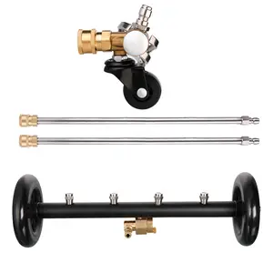 Dual-Use Pressure Washer Accessory Kit with Quick Connect Kit, 16-in 4000 PSI Pressure Washer Wand, Swivel Wheel Surface & Undercarriage Cleaner for Automotive Maintenance