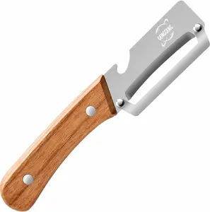 Multi-Functional Vegetable Peeler, Non-Slip Wooden Handle with Sharp Stainless Steel Blade, Built-In Bottle Opener - Perfect Kitchen Peeler for Veggie, Fruit, Potato, Carrot, Apple GENGCANG