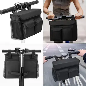 Car bag large capacity walker cup holder with multiple pockets, wheelchair bag side bag, walker storage bag, suitable for hanging bags on scooters, bicycles, and wheelchairs