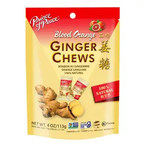 NY Spice Shop Blood Orange Ginger Chews - Ginger Candy - Individually Wrapped Healthy Candy - 4Oz Bag Snack Sweet