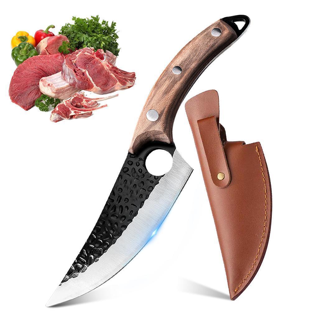 Butcher knife with sheath, Viking knife, full bladed japanese kitchen boning knife, camping, barbecue