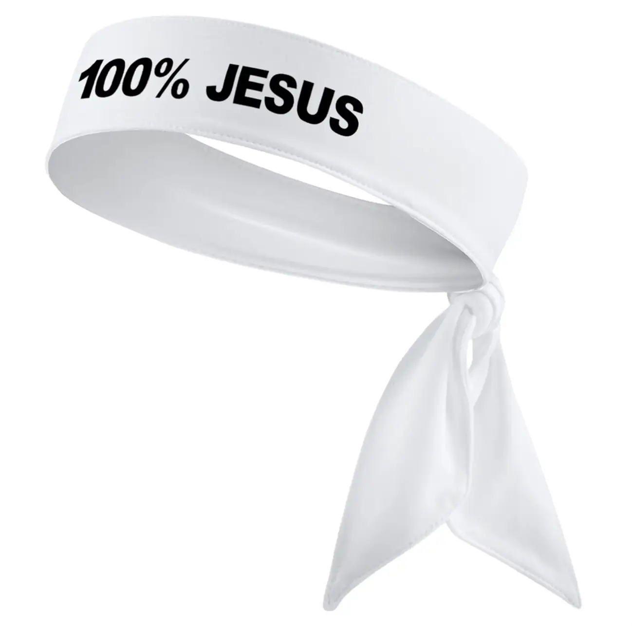 100% Jesus Headband - 100 Percent Jesus Sports Head Tie Headband Soccer Fútbol Football White Black Athletics Fitness Stretch Sweatband Ninja Tie Band
