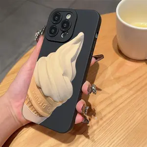 Ice Cream Pattern Phone Case, Anti-fall Phone Protector Cover, Shockproof Phone Protective Case Compatible with iPhone 15 14 13 12 11 Series