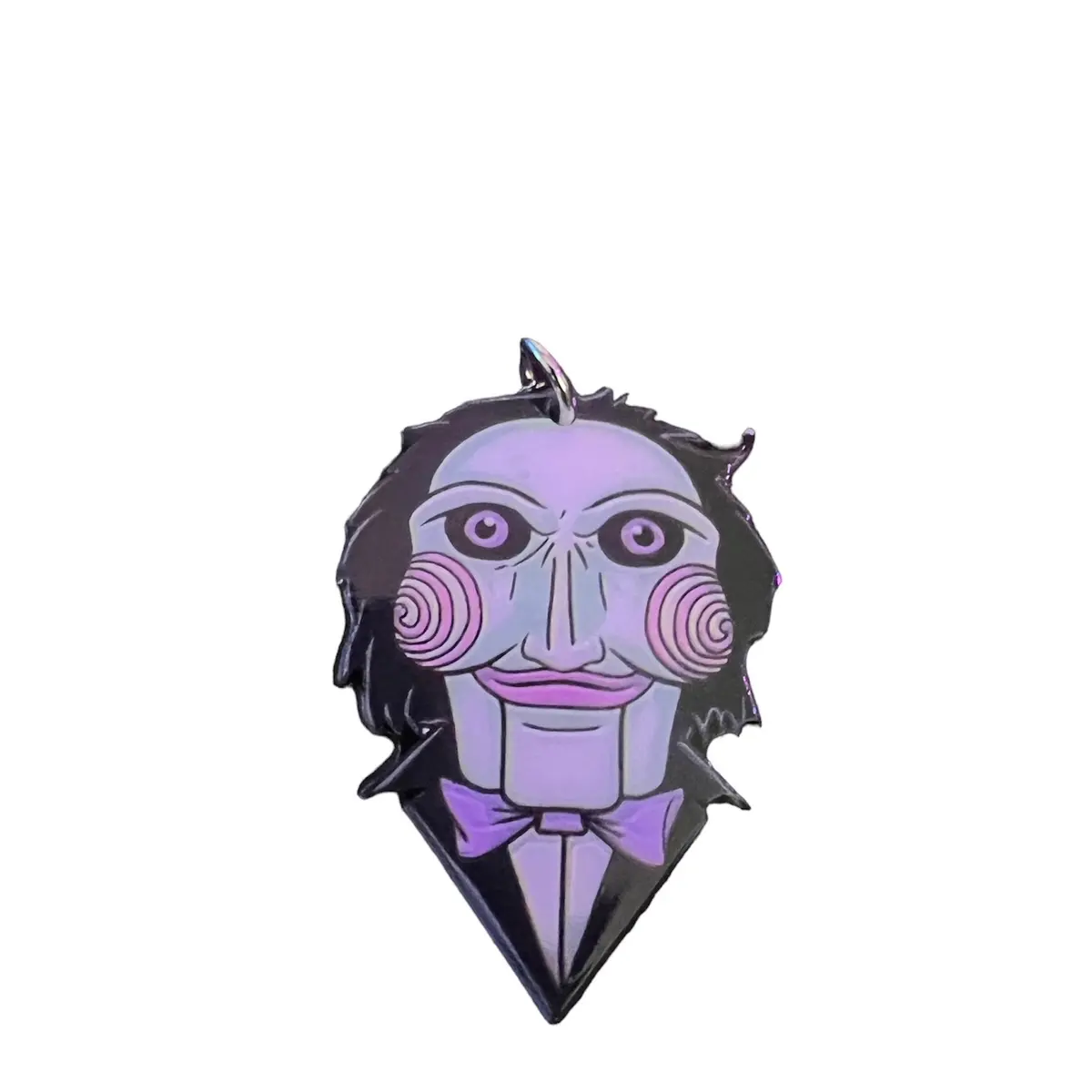 Horror Movie Jigsaw Acrylic Charm, Horror Movie Jewelry, Kawaii Keychains