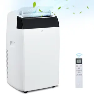 OP-14000 BTU Portable Air Conditioner, 3-In-1 Portable AC Unit With Dehumidifier & Fan, Quiet Room Air Conditioner Cools Up to 750 Sq.Ft., Remote, Installation Kits, Auto Swing, 3 Speed, Timer, White Top