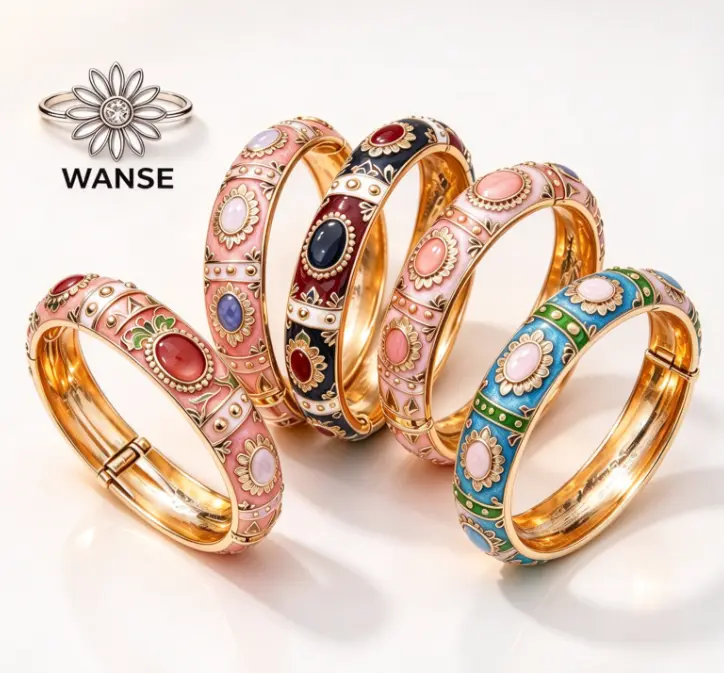 Women's Vintage Old Beijing Cloisonne Enamel Bangle, Ethnic Retro Drip-Oil Bracelet, Classical Oriental Costume Jewelry