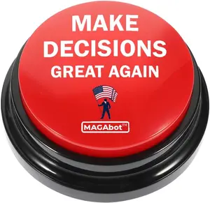 Smart Products MAGAbot Parody Talking Button – Funny Push-Activated Decision & Sound Desk Toy with Humorous Phrases, Novelty Office Gadget, Talking Alarm Style Desk Accessory & Gag Gift