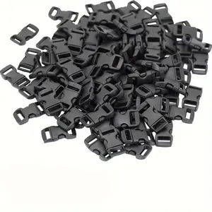 50pcs Curved Quick Release Buckles for DIY Paracord Bracelets & Small Dog Collars - Durable, Easy-to-Use Clips for Crafting and Accessories Making, Pet Collar Clips | DIY Craft Supplies | Plastic Construction