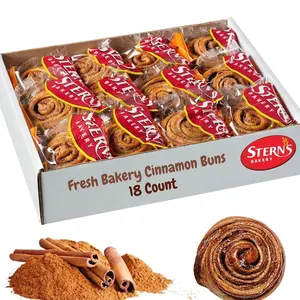 Cinnamon Buns Breakfast Pastry | 18 Pastries Individually Wrapped | Cinnamon Rolls Snack Cakes | Coffee Snacks | On the Go Snacks for Kids & Adults | Holiday, Birthdays, Parties | Stern’s Bakery