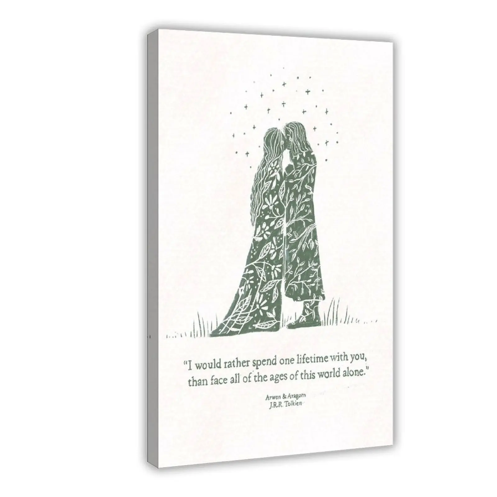 Lord of The Rings Aragorn-Arwen Waterproof Art Print - 20x30inch(50x75cm) - J.R.R. Tolkien Quote, Artistic Eco-Friendly UV-Protected Home Decor Wall Decoration for Room Walls