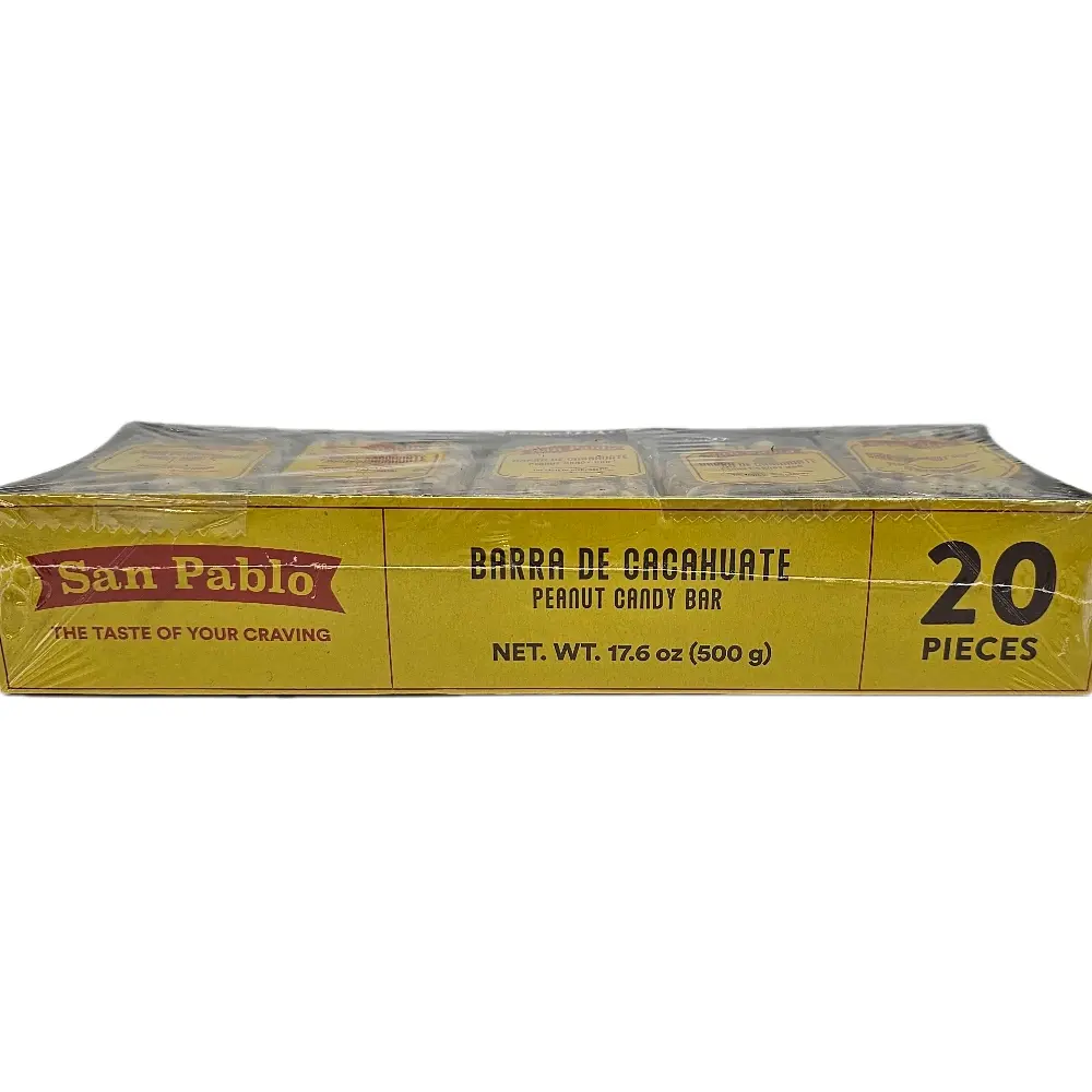 San Pablo Palanqueta Peanut Candy Bar 20 Pieces Pack - Sweet Snack for Peanut Lovers