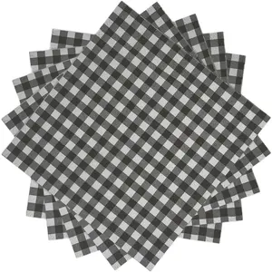 100-Pack Disposable Black Christmas Gingham Paper Napkins 5 Inch Checkered  Napkins for Weddings, Christmas,  Year, Parties, Picnics, Birthdays, BBQ, and Farm Themed Events (Bulk)