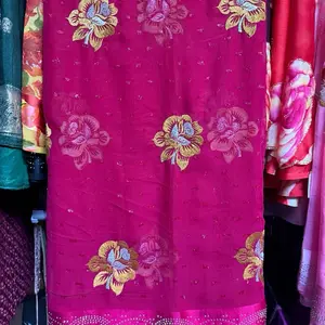 Soft Jorjet Saree with Jari and stone Work