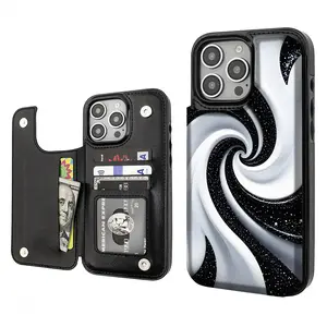 Sparkling Swirl Pattern Phone Cases Compatible With iphone 17 16 15 14 13 12 SAMSUNG GALAXY S22345 ULTRA PRO PLUS MAX AIR PU Durable Flip High quality Leather Credit Card Bag Holder Gift Wallet Shockproof Anti-Drop Full Protection Shell Cover