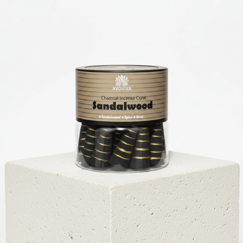 Avoviva Sandalwood | Charcoal Incense Cones – 24 ct Handmade  Sandalwood · Spice · Rose — Premium Charcoal Cone Incense