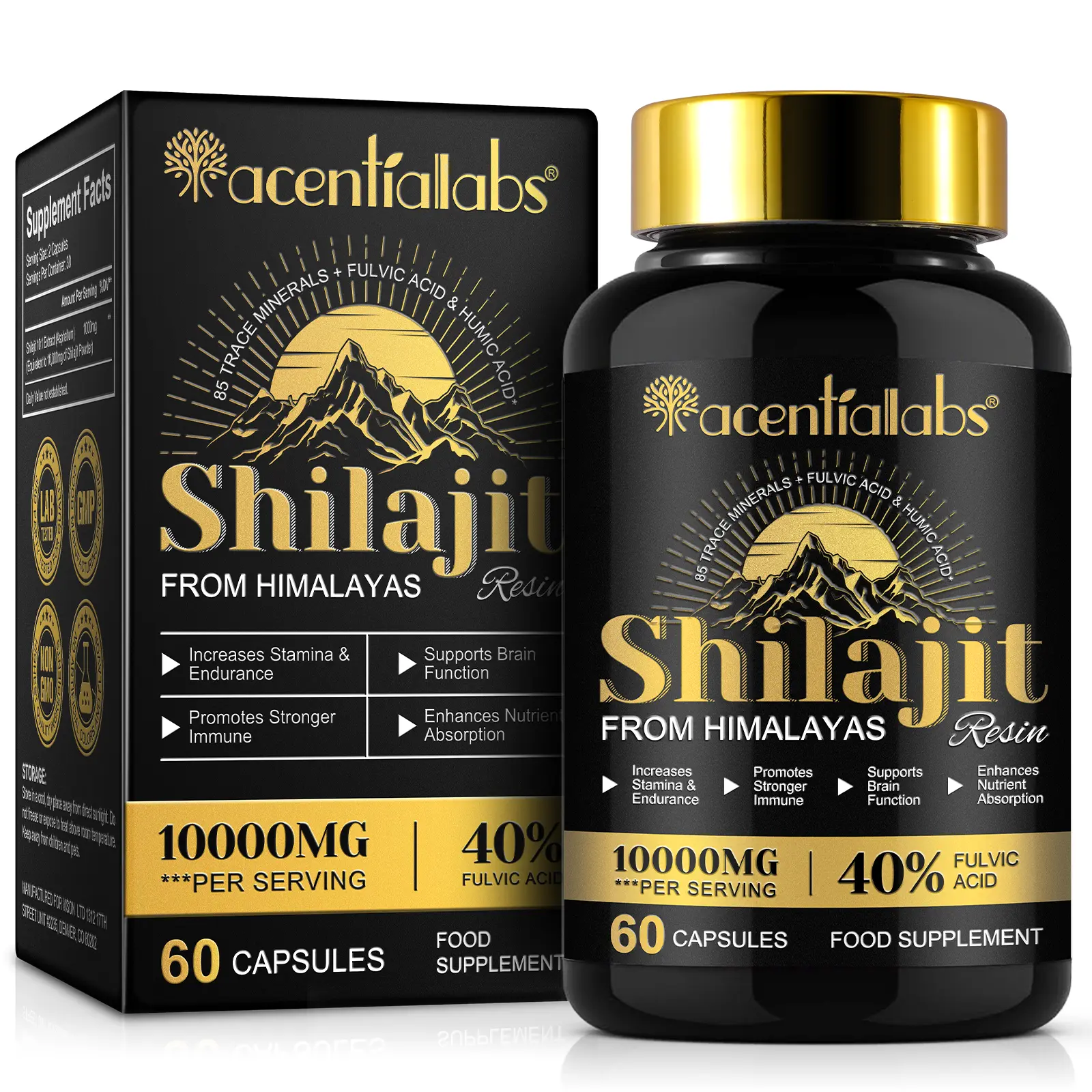 【live】Acentiallabs Himalayan Shilajit Resin - Natural Shilajit with 85+ Clean Trace Minerals & Fulvic Acid for Energy,Vitamins