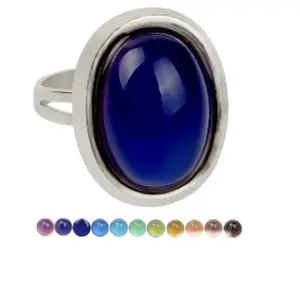 Large Oval Retro Mood Ring Changes Colors According to your Mood