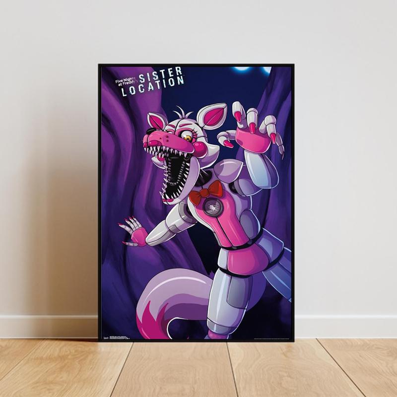 Five Nights at Freddy's Poster Freddy Wall Poster for Kids Room Bedroom Decor Game Lovers Canvas Art Print Ideal Birthday Gifts for Boys Girls