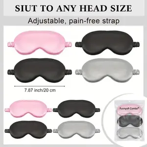 Eye Mask Set 3 Luxury Silk Satin [ Random 3-Pack ] SleepMask  Satin Silk mask