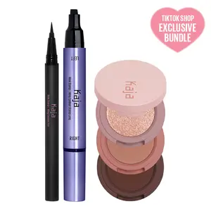 Kaja Beauty Bento & Wink Stamp Eyeliner l 3 Stack Eyeshadow & Stamp Eyeliner | Beginner-Friendly Eye Duo