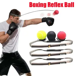 Boxing Reflex Speed Ball! Rubber Punch Ball with Band - Agility Reaction Training Fitness Accessory