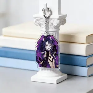 Dark Circus Jester Q Version Acrylic Keychain | Clowncore Backpack Charm | Creepy Cute Gift for Friends