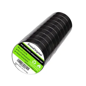 Black Electrical Tape 10 Pack 0.7-Inch by 30 Feet, Voltage Level 600V Dustproof, Adhesive for General Home Vehicle Auto Car Power Circuit Wiring Black