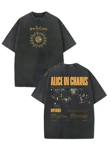 Alice in Chains Unplugged Retro Vintage Band Graphic T-Shirt, Trendy Streetwear with Nostalgic Music Vibe, Aesthetic Boho Graphic Tshirt Tee Top Womenswear Streetwear Summer K