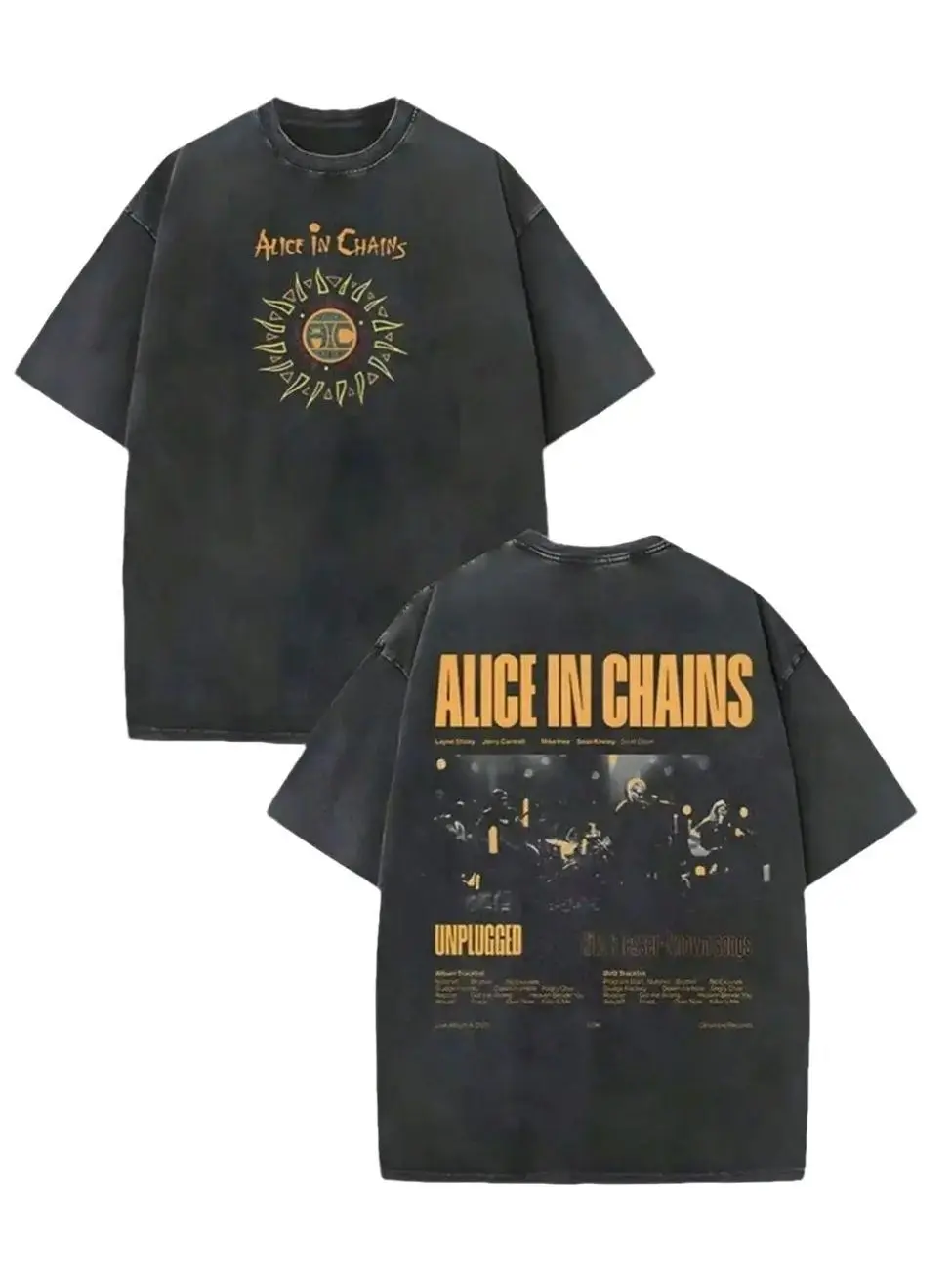 Alice in Chains Unplugged Retro Vintage Band Graphic T-Shirt, Trendy Streetwear with Nostalgic Music Vibe, Aesthetic Boho Graphic Tshirt Tee Top Womenswear Streetwear Summer K