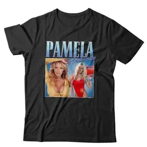 Pamela Anderson Retro Baywatch Barb Wire Unisex T-Shirt Classic Fit 100% Cotton Homage Tee For Stag & Hen Parties