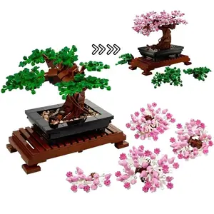 2026 New Bonsai Tree Compatible with 10281 Flower Bouquet 3D Puzzle DIY Model, Home Decor Plant Pot Toy, Kids Gift, Birthday Gift, Holiday Gift