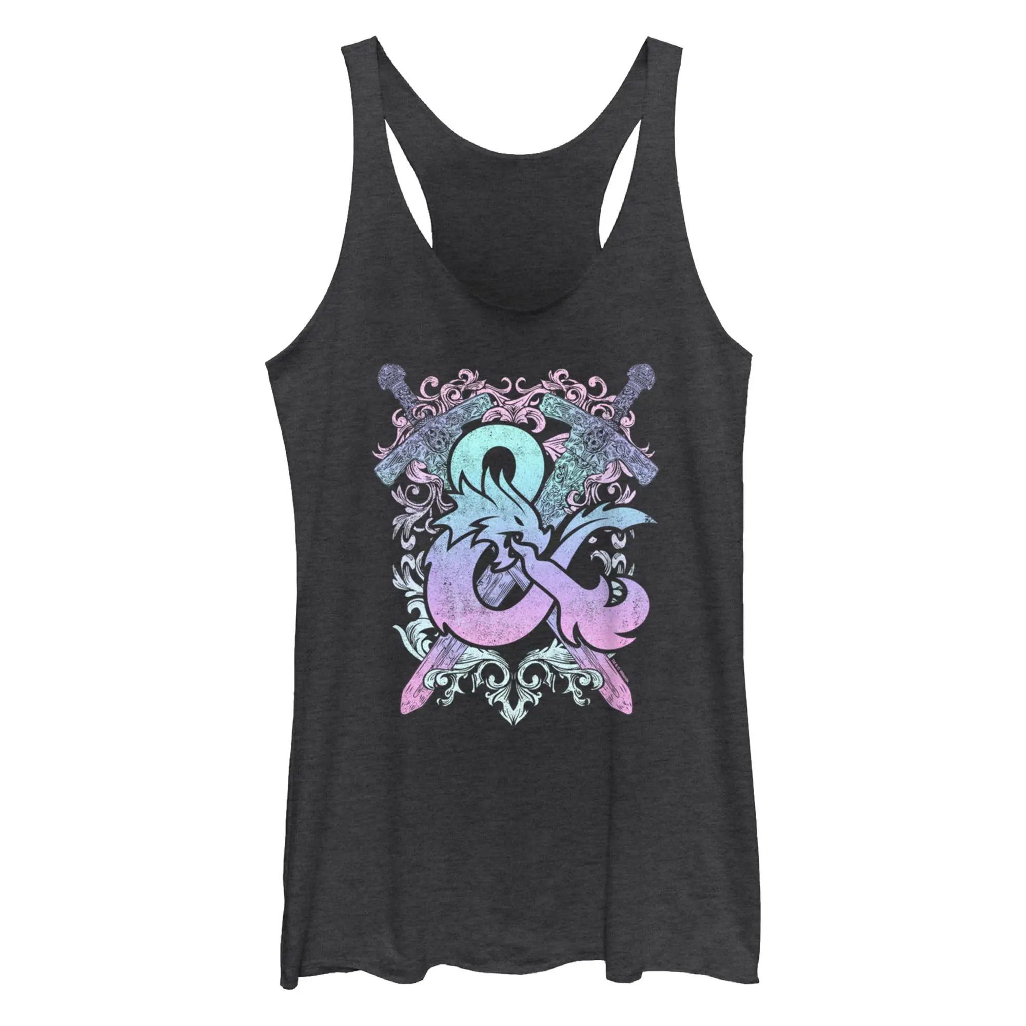 Women's Dungeons & Dragons Pastel Rainbow Logo Racerback Tank Top