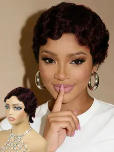 Short Pixie Cut Wigs For Black Women Wig Human Hair Wigs Finger Ocean Wave Wig Human Hair