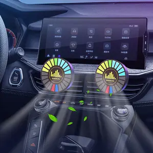 Retro Style RGB LED Round Light with Multiple Patterns USB Rechargeable Portable Car Night Ambient Decor Essential for Car Lovers