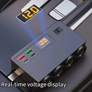 8 In 1 Universal 12V/24V Car Cigarette 120W Car Charger PD QC USB Quick Charge Power Adapter With Digital Display Fast Charging Solution