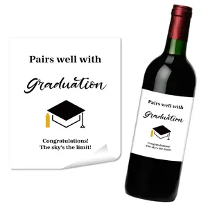 Graduation Wine Labels Set, Congratulations Grad Stickers, Party Seals & Decorations, Perfect for Commencement Celebrations