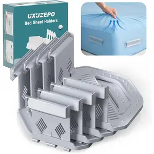4Pcs Upgrade Heavy Duty Bed Sheet Holders Grippers Clips for Corners Keep Sheets Firm & Tight, Fit All Mattress Easy Install for Fitted Sheets