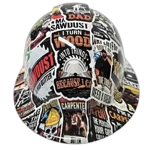 Carpenter Sticker Bomb - Custom Hydro Dipped Full Brim Hard Hat