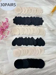 Women's 30 Pairs Plain Disposable Adhesive Nipple Cover, Breathable Invisible Breast Nipple Stickers, Underwear Lingerie Accessories for Women