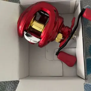 Huidiao Anti-Backlash Red Baitcasting Reel 7.1:1 High Speed ​​Ratio 10KG/22LB Powerful Drag Low Profile Lure Fishing Reel with Shielded Bearing N48 Magnetic Brake System Metal Spool/Handle for Bass Trout Pike