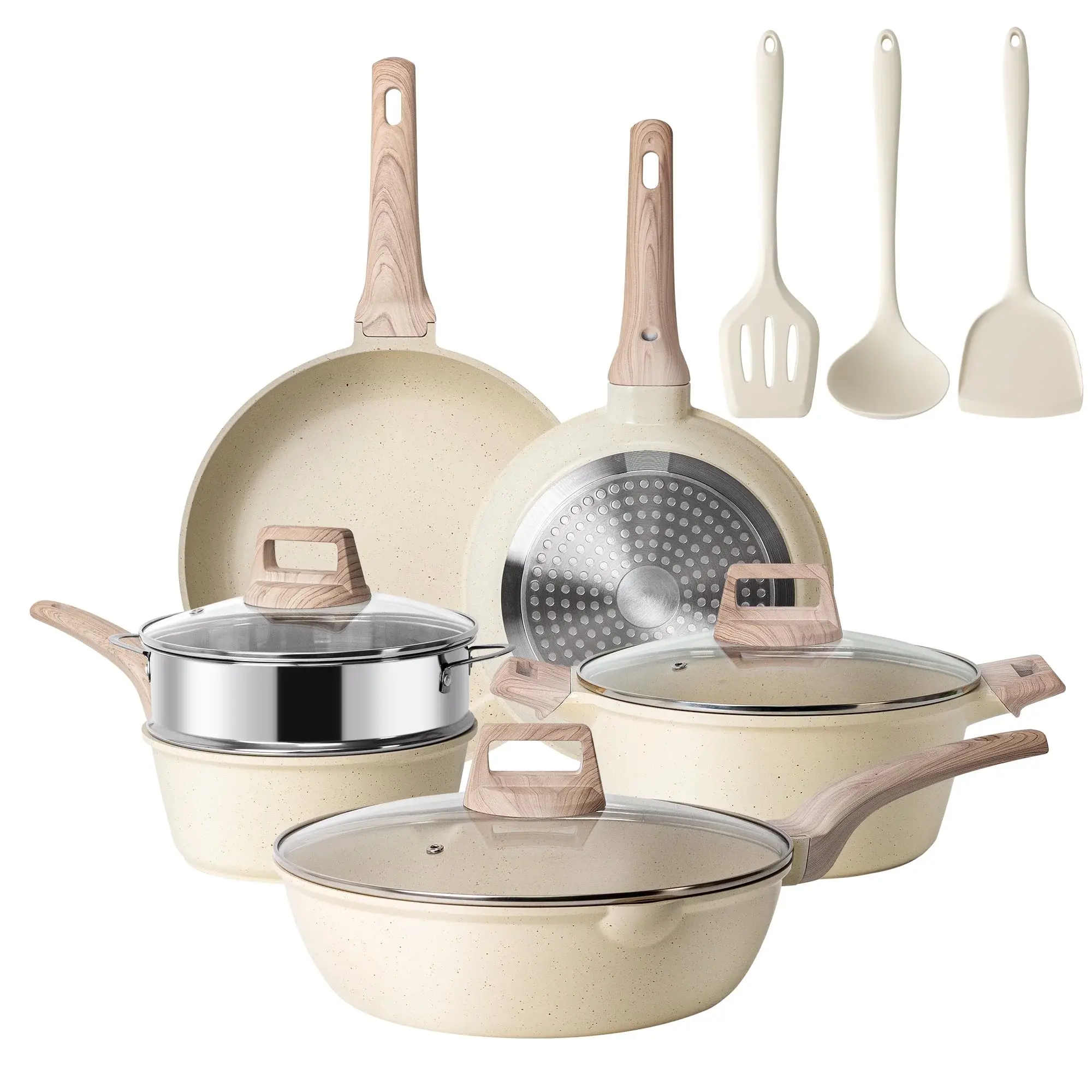 Premium Nonstick Pots and Pans Set - 12-Piece Induction Kitchen Cookware, Dishwasher Safe Cooking Set