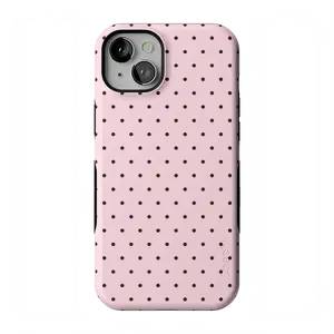 Casely iPhone 15 Plus Case | On the Dot | Pink Polka Dot | Bold Protective Design | Compatible with MagSafe