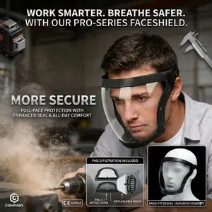 2026 Viral Kitchen Face Shield | Anti-Fog Full Face Visor for Oil Splash Protection | Adjustable Comfort Safety Guard- Durable Plastic Safety Mask - Heat & Impact Resistant for Work, Kitchen, and Outdoor Use with Easy Drawstring Closure