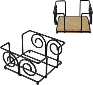 Square Black Scroll Coaster Holder