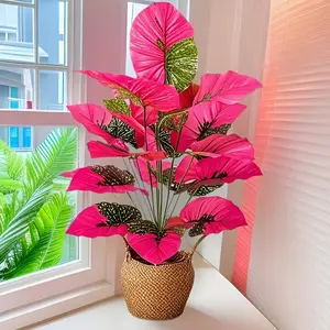 Realistic Decorative Tree for Rainforest, Large Full-Year Leaves Artificial Plant, Indoor and Outdoor Use, No Pot Needed, Fake Plant Decoration, Artificial Outdoor Plants