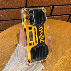 Dewaalt Speaker Tools Yellow Luxury Aesthetic Soft Transparent Phone Cases for GALAXY A14 A15 A16 A25 A26 A34 A35 A36 A53 A54 A55 A56 4G 5G Four Corners Silicone TPU Gift Shockproof Full Protection Anti-Drop Phone Cases Shell Cover