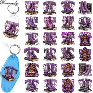48Pcs/SetThe Purple Queen IY Motel Keychain UV DTF Transfer Sticker For Key Chain Personal Accessories