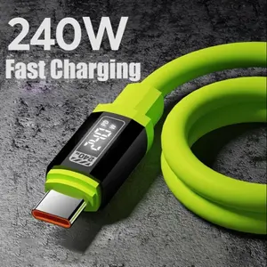240w Super Fast Charging Cable, Type C Charging, USB-C to USB-C Silicone Charger, 480mbps High-Speed Transfer, Compatible with iPhone, Samsung, Macbook, Xiaomi