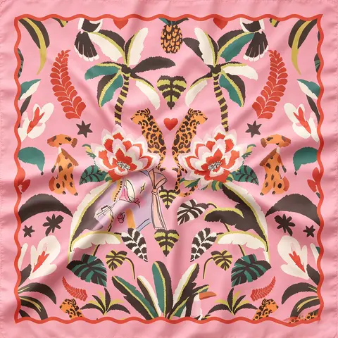 Women's Silky Satin 22in Square Headscarf - Floral Print, Boho Style, Bandana, Bouquet Motif, All Season Accessory, Cold Wash Safe, Custom Exquisite Gift Box, Ideal for Girlfriend, Floral Print Scarf, Boho Style Scarf
